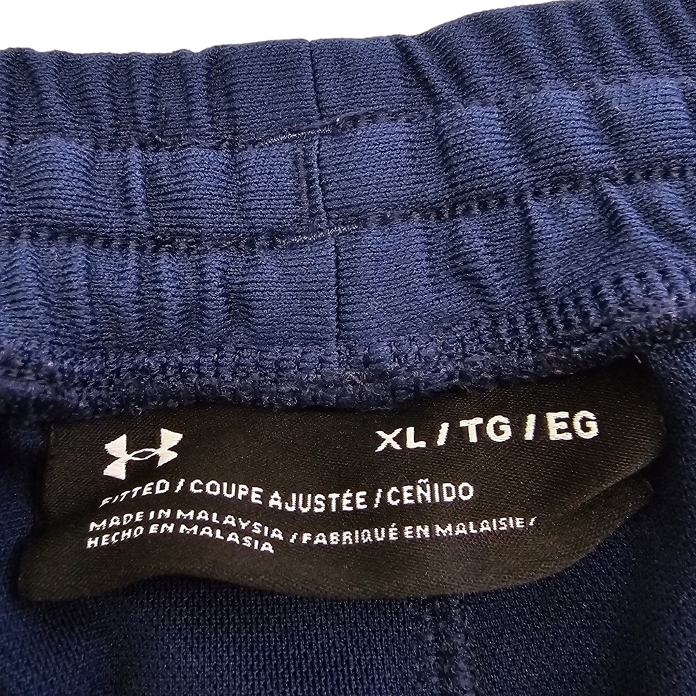 Under Armour Pants Mens Size Extra Large Lightweight Fitted Knit Blue White - Picture 11 of 15